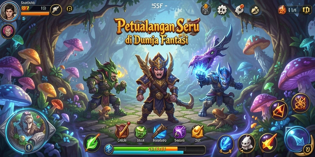 Tampilan gameplay menarik dari 555F dengan berbagai petualangan menantang.