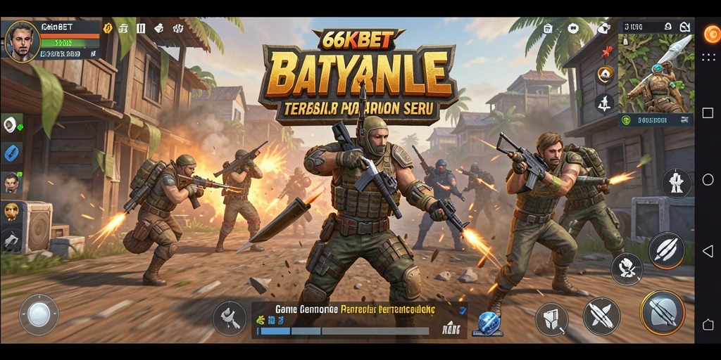 Screenshot gameplay seru di 66KBET menampilkan aksi Battle Royale yang intens.