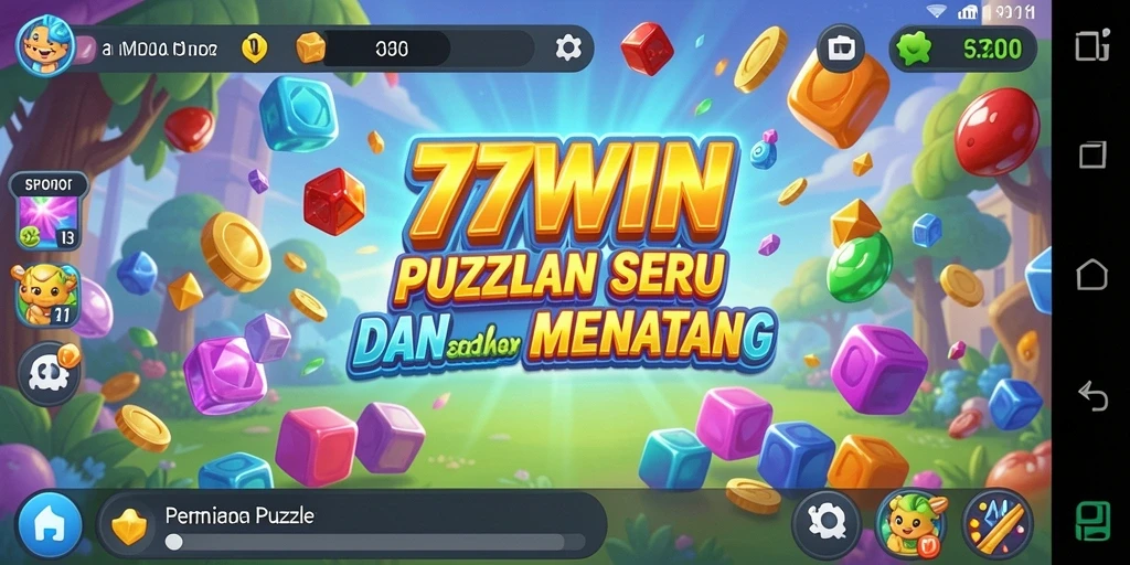 Tampilan gameplay 77WIN yang seru dengan berbagai puzzle menantang.