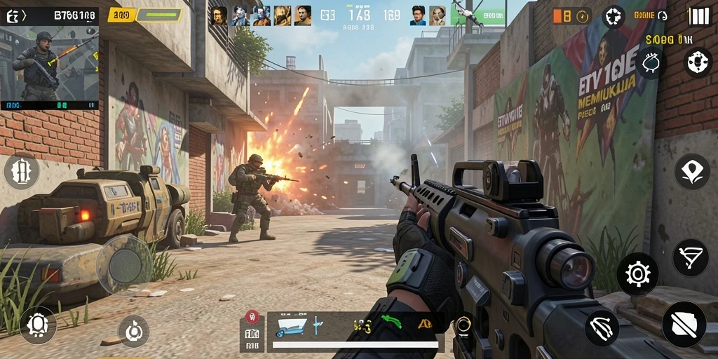 Screenshot gameplay BTV168 menampilkan aksi tembak-menembak mendebarkan.