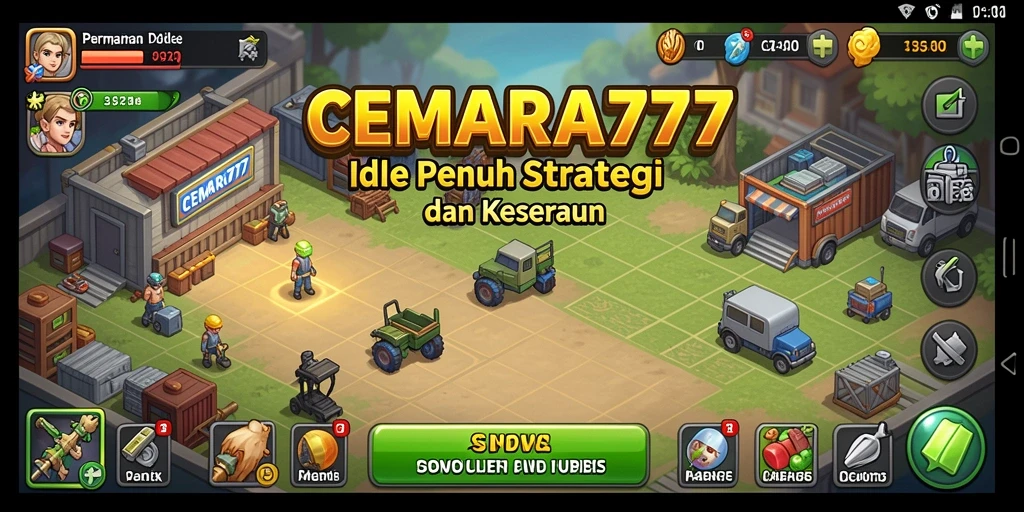 Screenshot CEMARA777 menampilkan gameplay Idle yang seru dan interaktif.