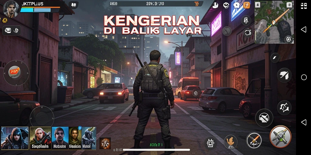 Gameplay JKTPLUS yang menegangkan dengan suasana horor yang kuat.