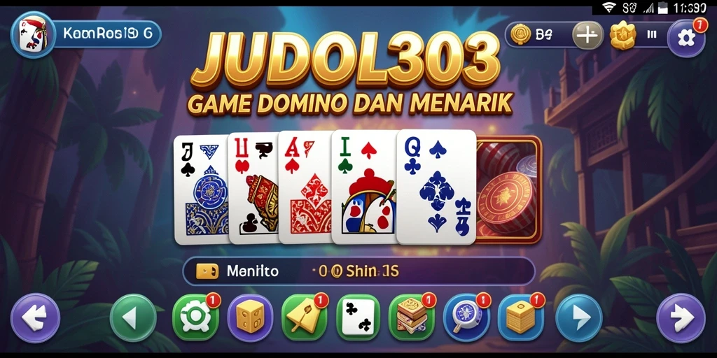 Tampilan seru gameplay Domino JUDOL303 dengan grafis menarik.