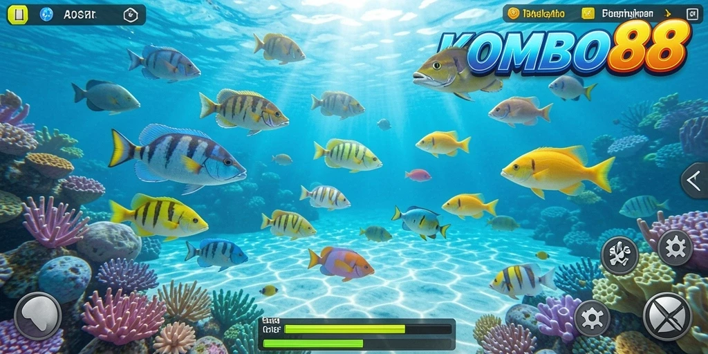 Gameplay seru dan menarik dalam permainan Tembak Ikan KOMBO88.