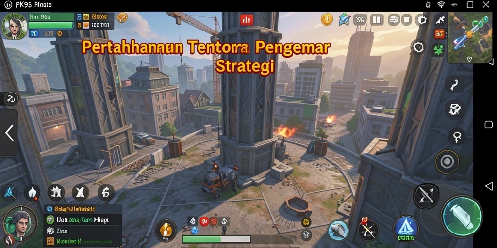 Tampilan gameplay menakjubkan dari PK95 dengan strategi Tower Defense.