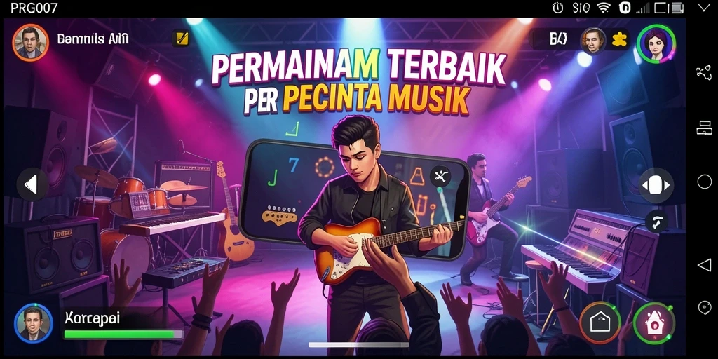 Screenshot PRG007 menampilkan gameplay seru dengan tantangan musik.