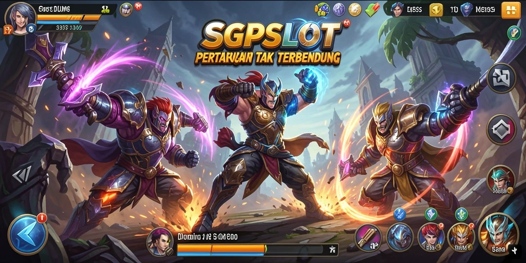 Screenshot menunjukkan karakter bertarung dengan gerakan spesial menakjubkan.