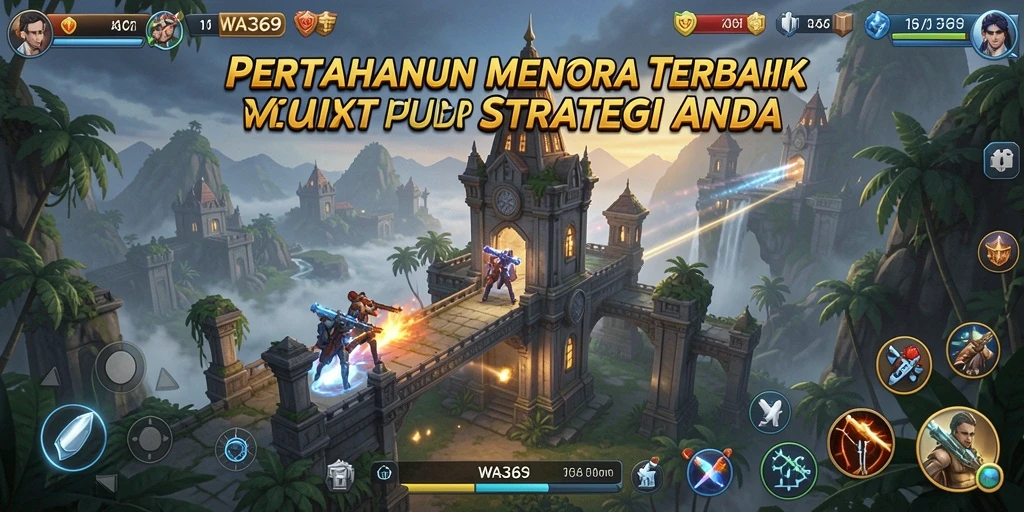 Gameplay menara pertahanan seru dalam WA369.