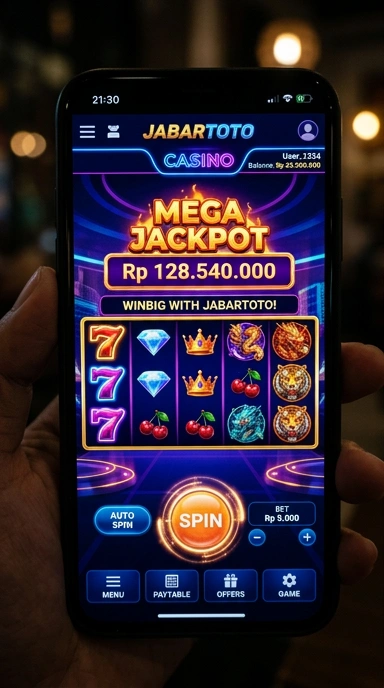 Tampilan utama aplikasi jabartoto dengan berbagai pilihan aplikasi.